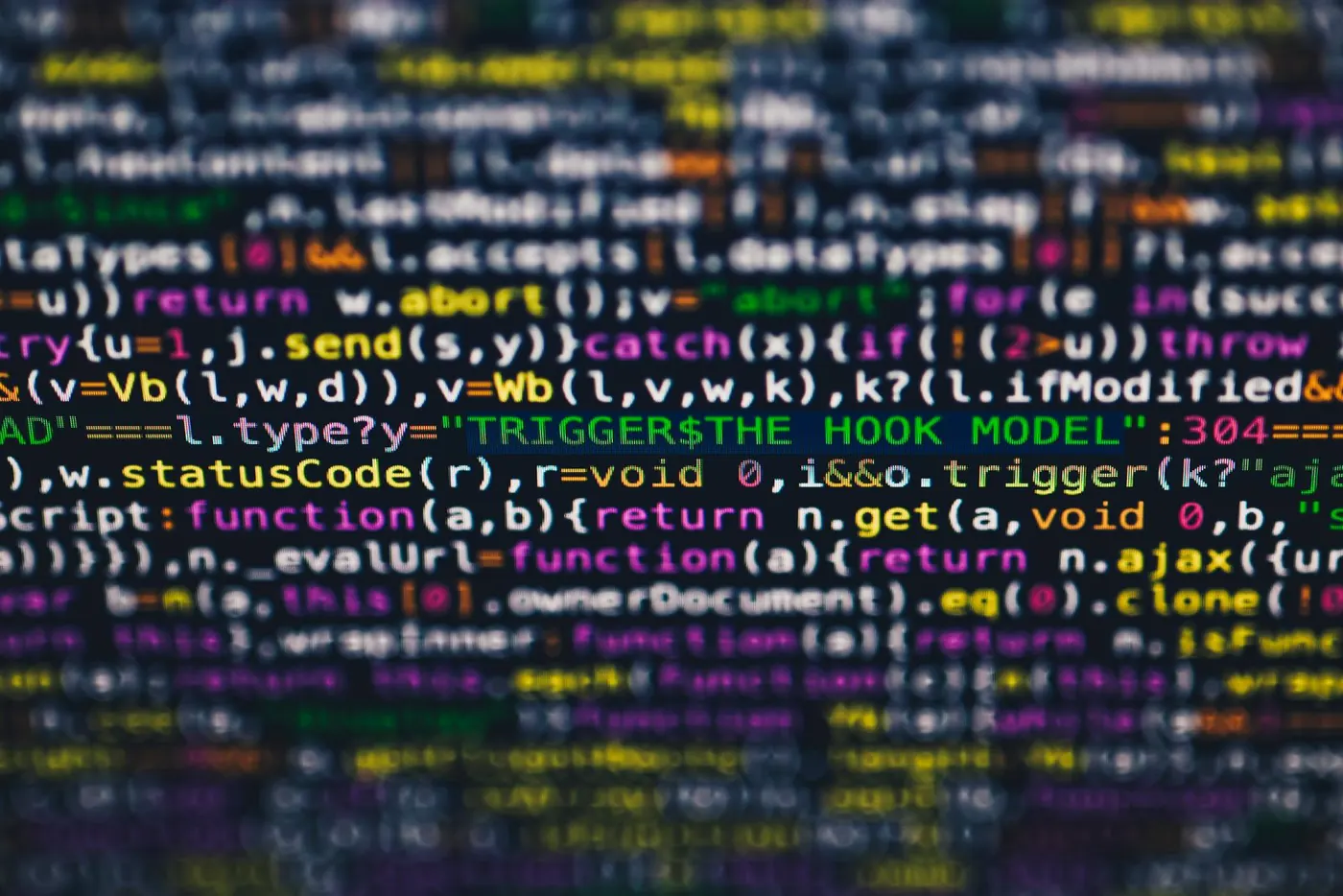 Code on a dark screen during a security review